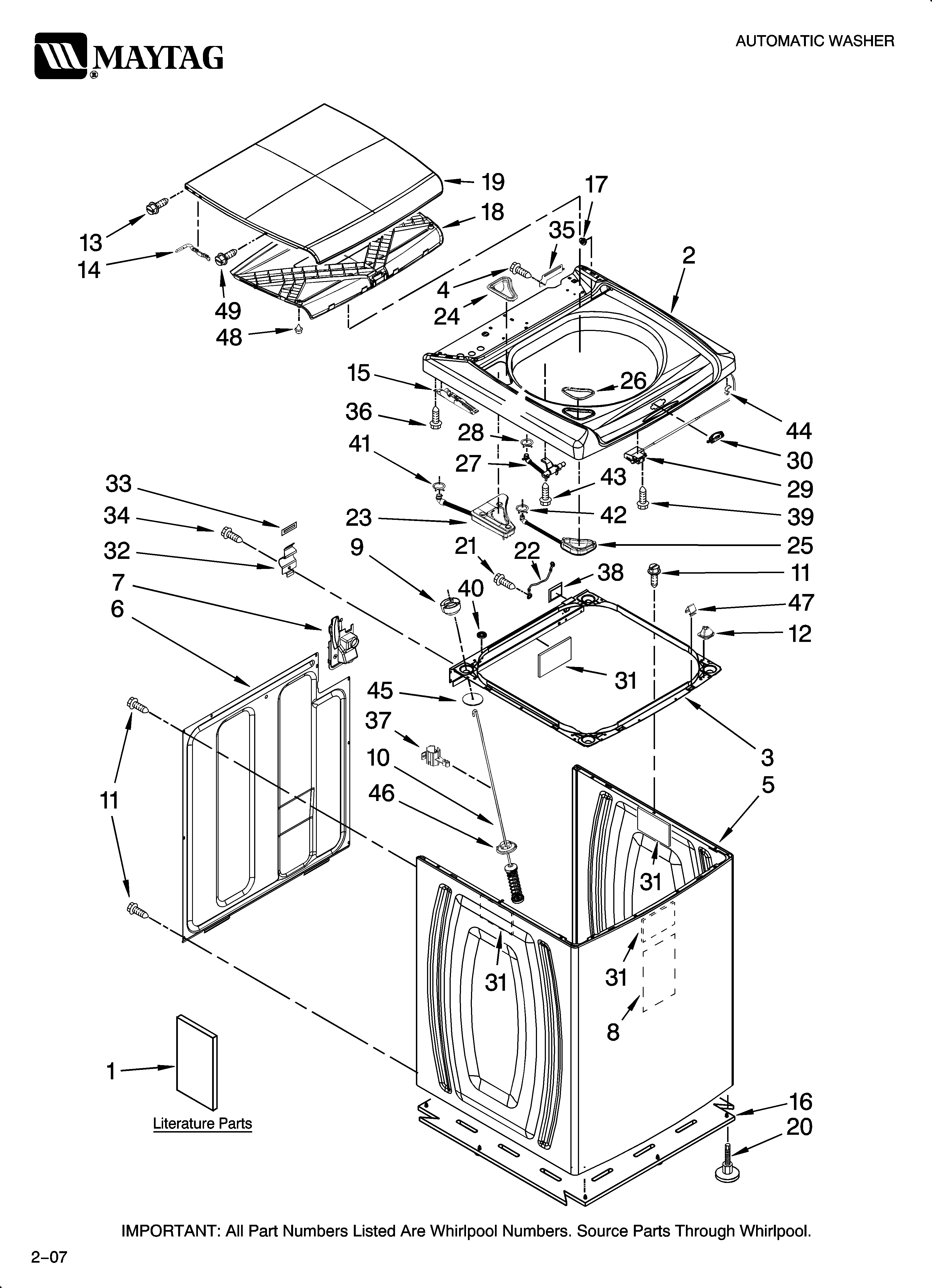 Top and cabinet parts