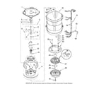 Maytag MTW6300TQ0 motor, basket and tub parts diagram
