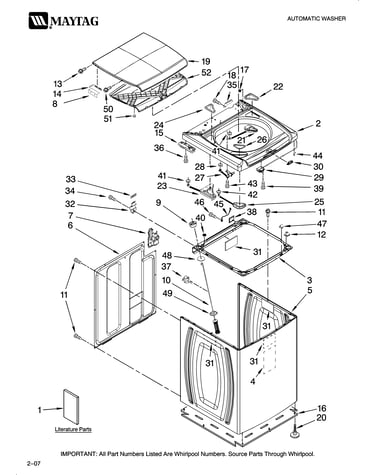 Top and cabinet parts