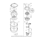 Maytag MTW6500TQ0 motor, basket and tub parts diagram