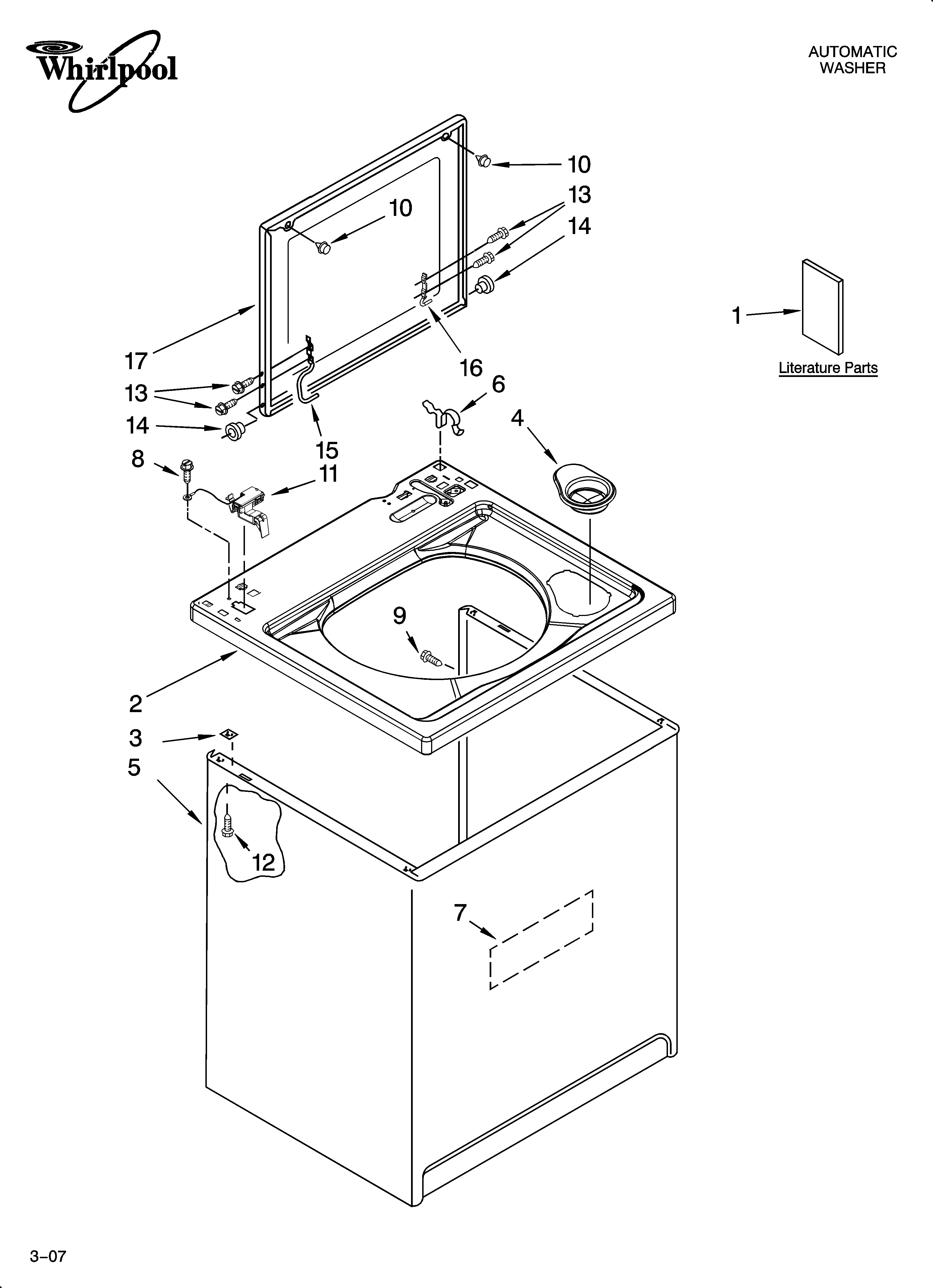 Top and cabinet parts
