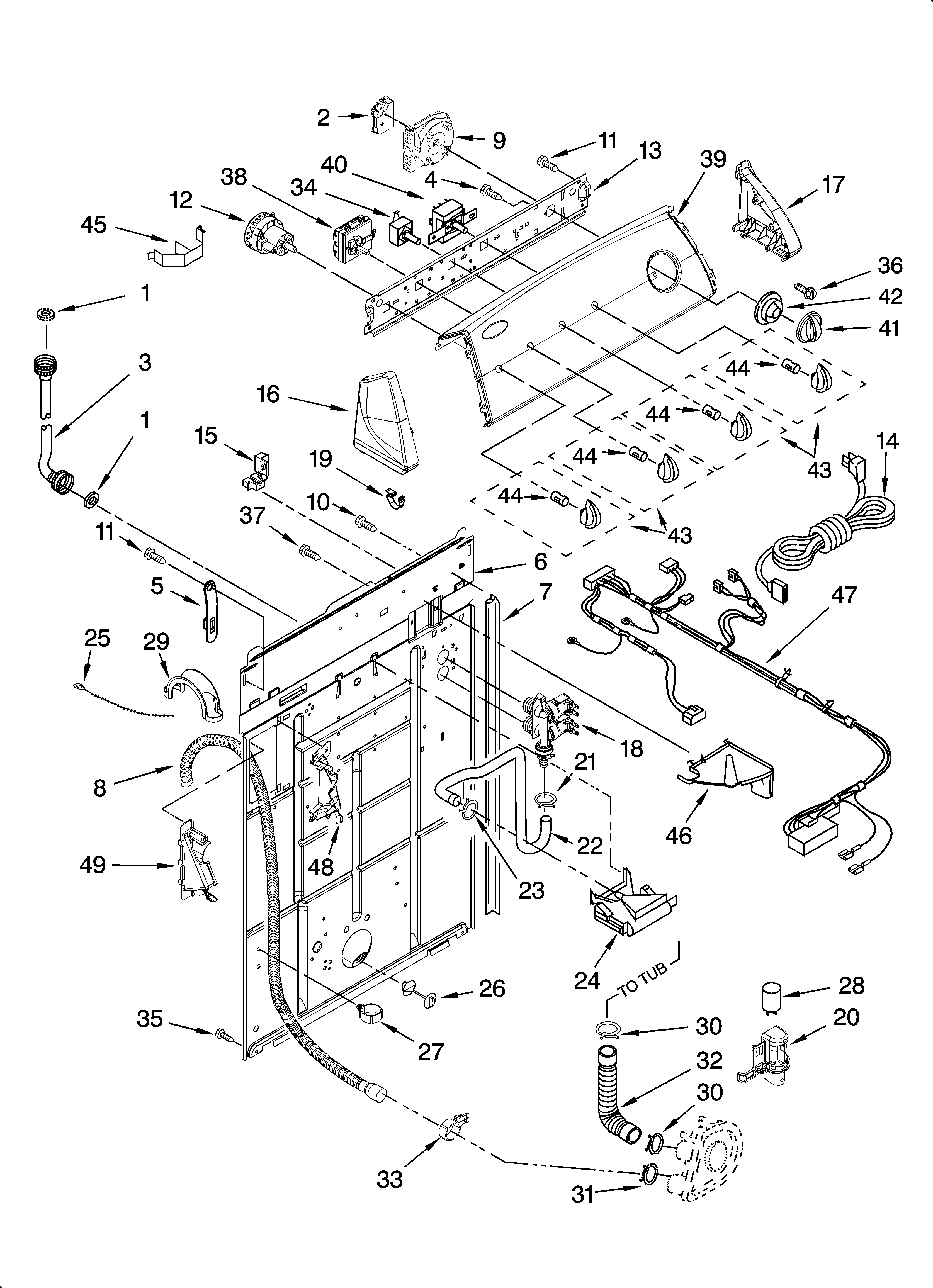 Controls and rear panel parts