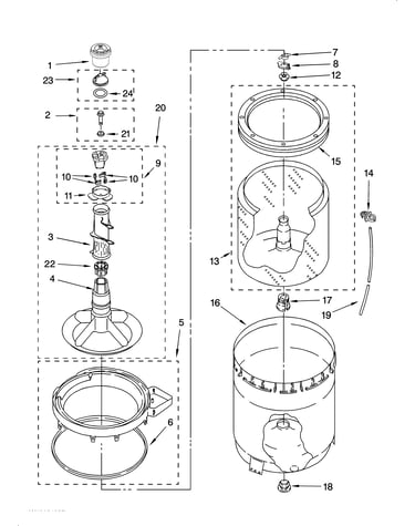 Agitator, basket and tub parts