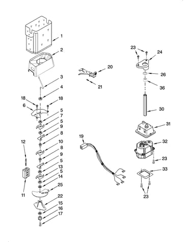 Motor and ice container parts