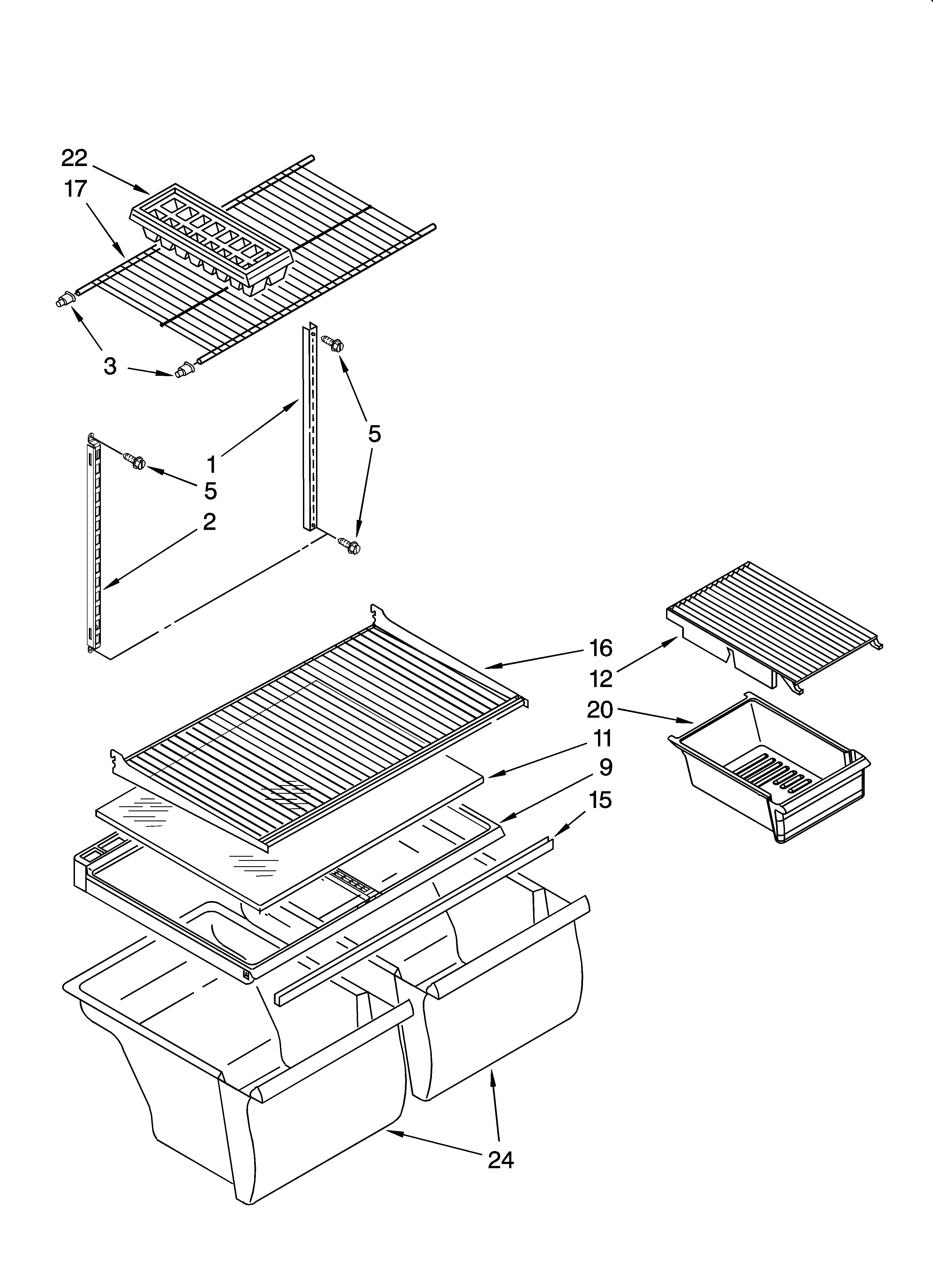 Shelf parts, optional parts (not included)