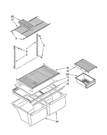 Shelf parts, optional parts (not included)
