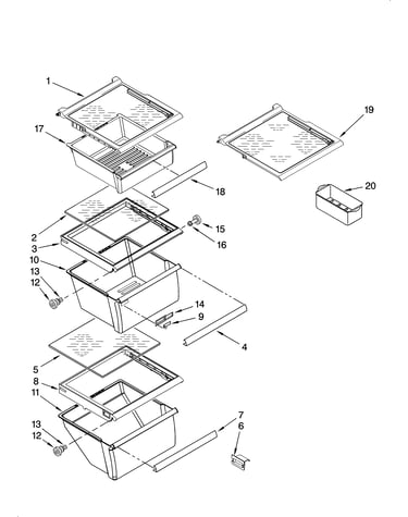 Refrigerator shelf parts
