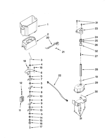 Motor and ice container parts