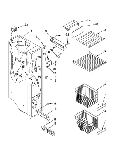 Freezer liner parts