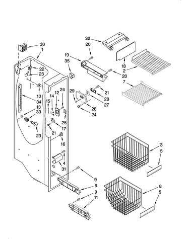 Freezer liner parts
