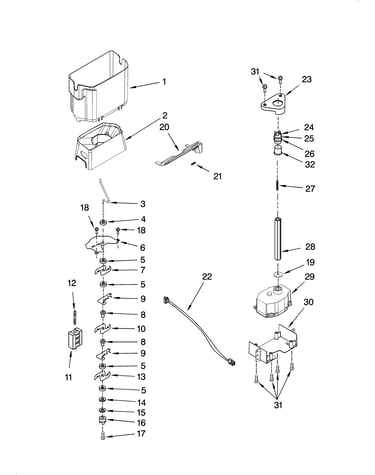 Motor and ice container parts