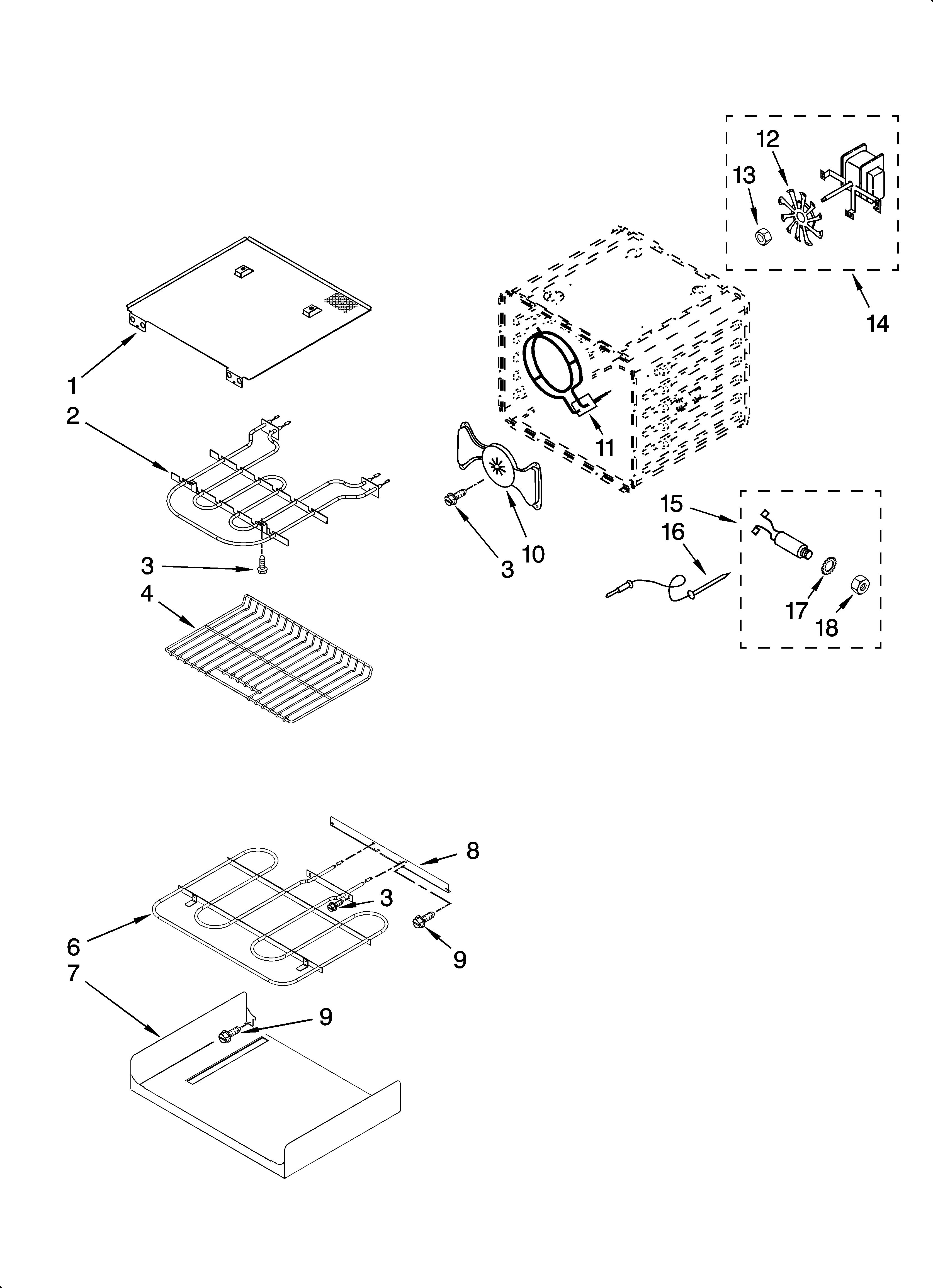 Internal oven parts