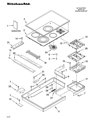 Cooktop parts, optional parts (not included)