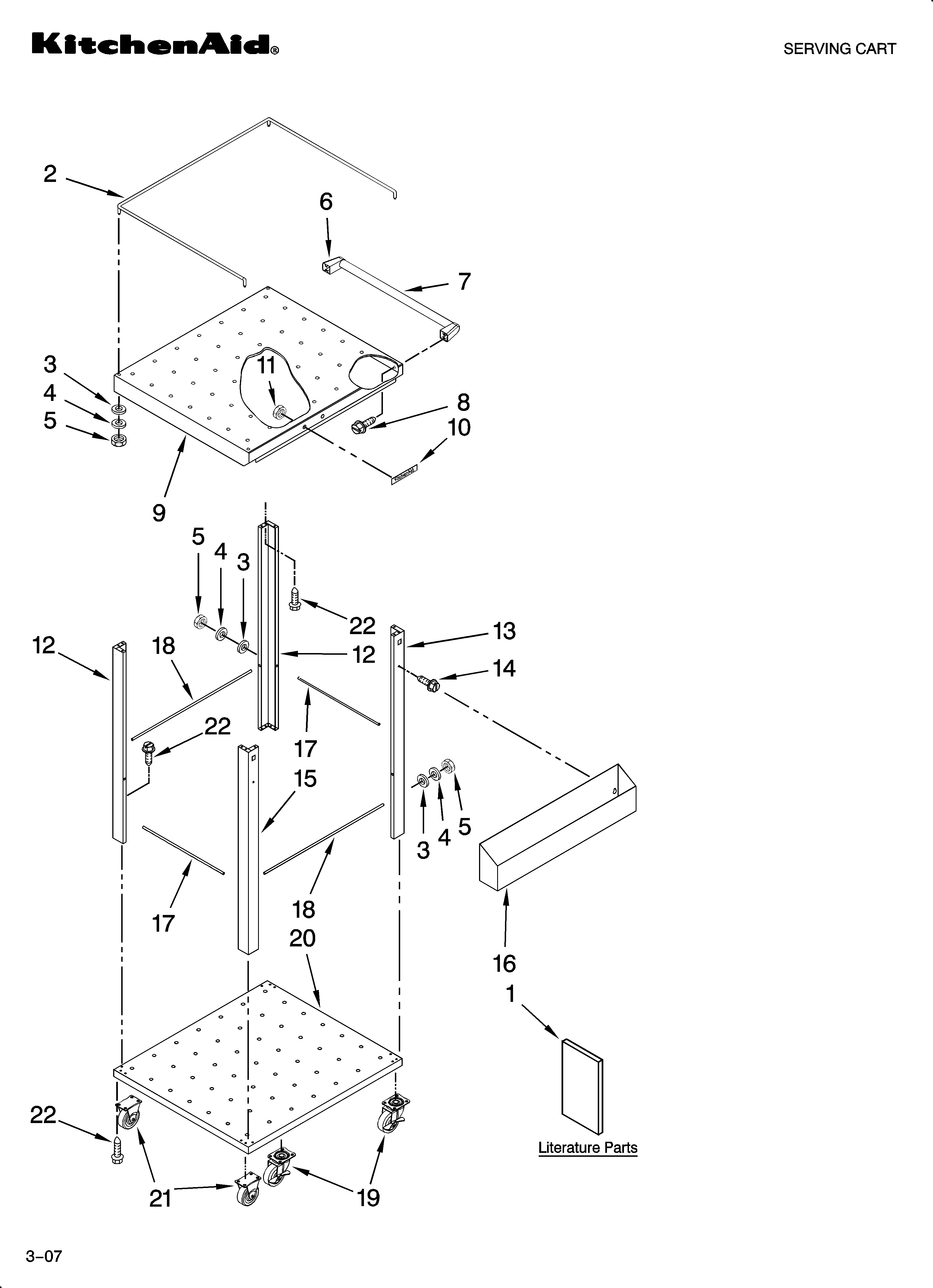 Serving cart parts