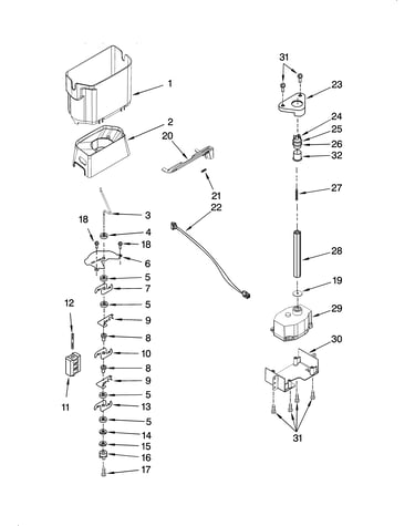 Motor and ice container parts