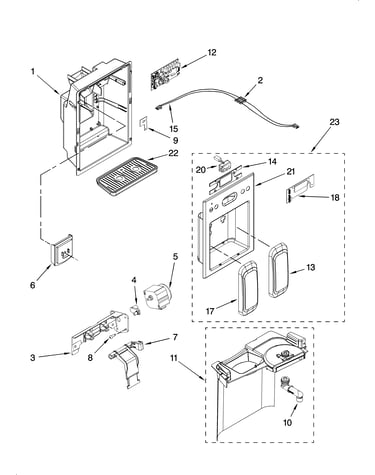 Dispenser front parts