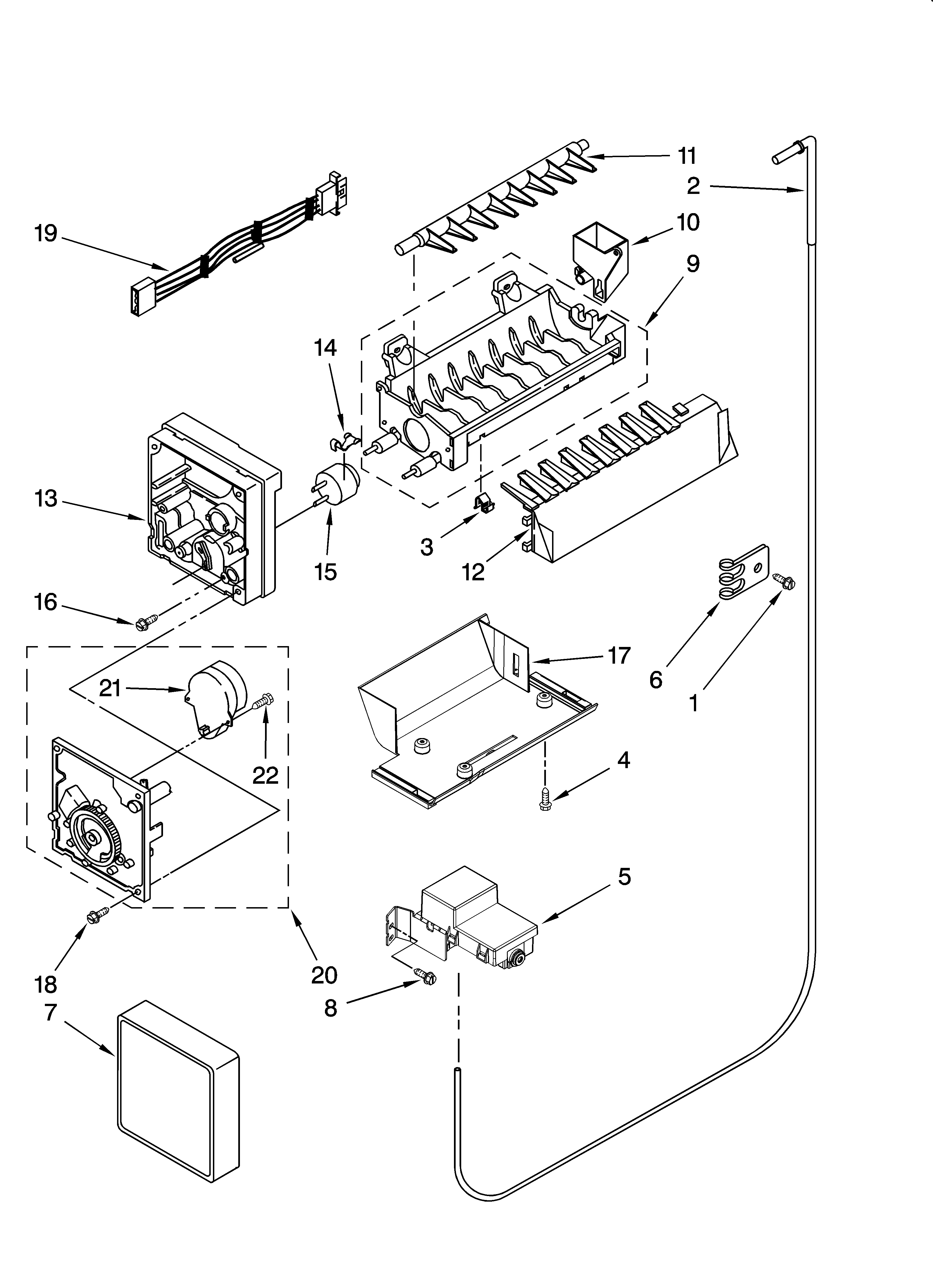 Icemaker parts, optional parts (not included)