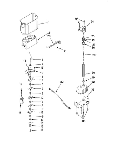 Motor and ice container parts