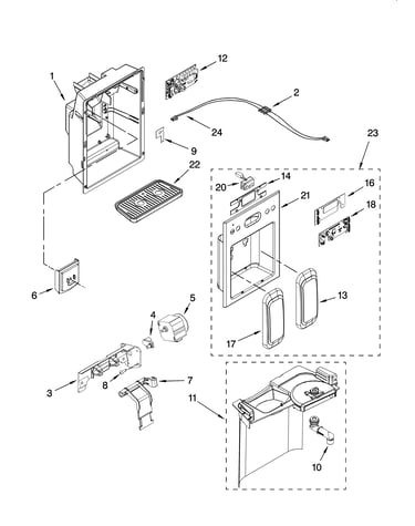 Dispenser front parts