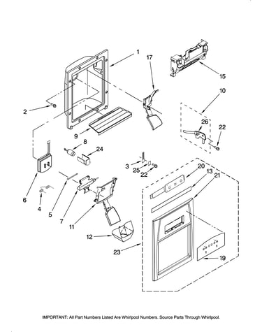 Dispenser front parts