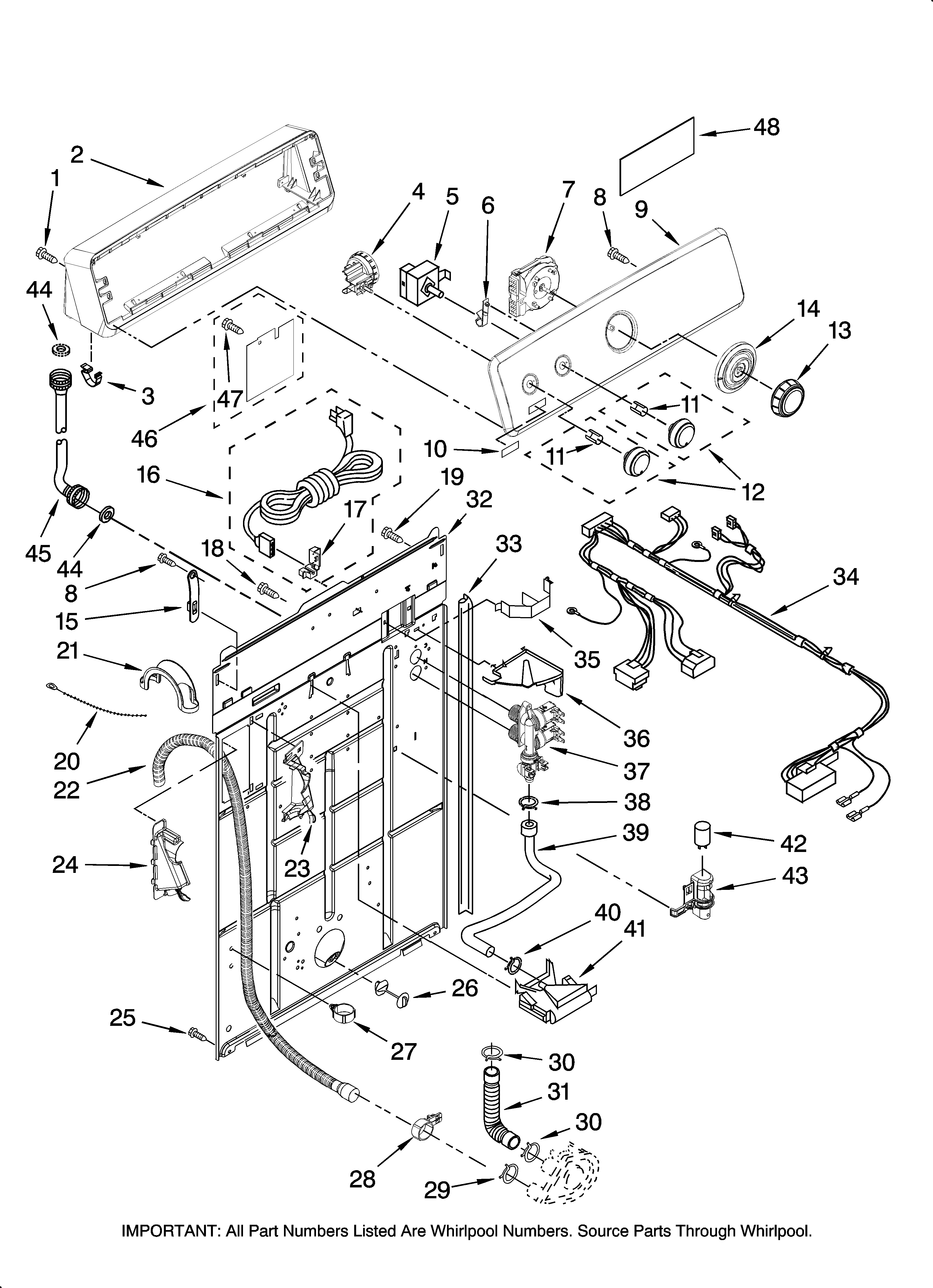 Controls and rear panel parts