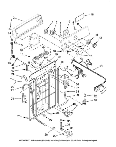 Controls and rear panel parts