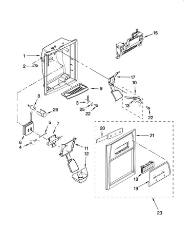 Dispenser front parts