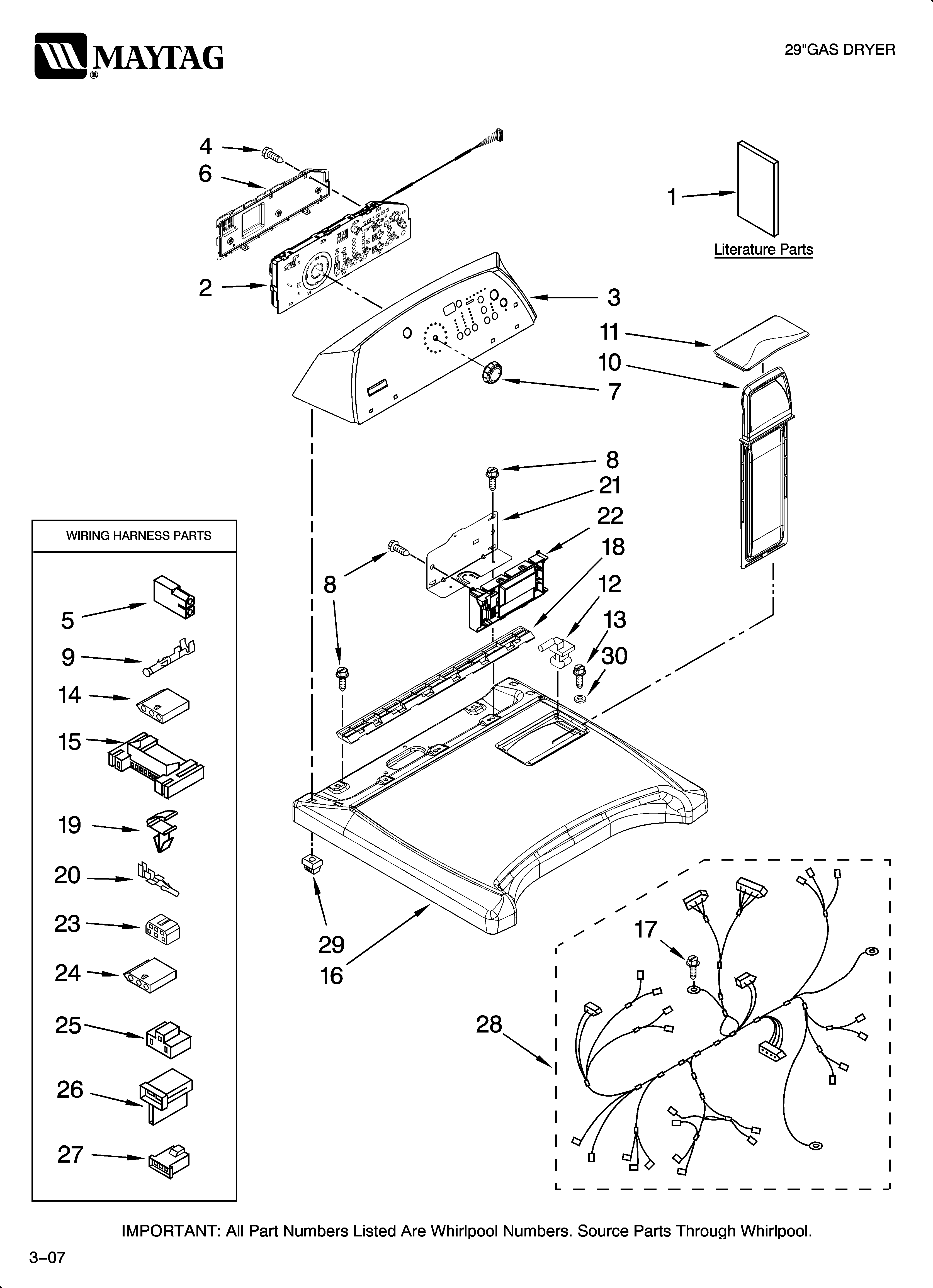 Top and console parts