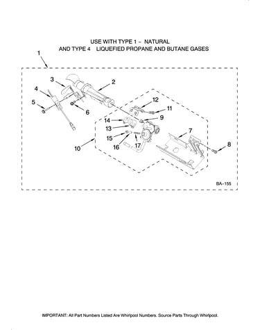 8557890 burner assembly, optional parts (not included)