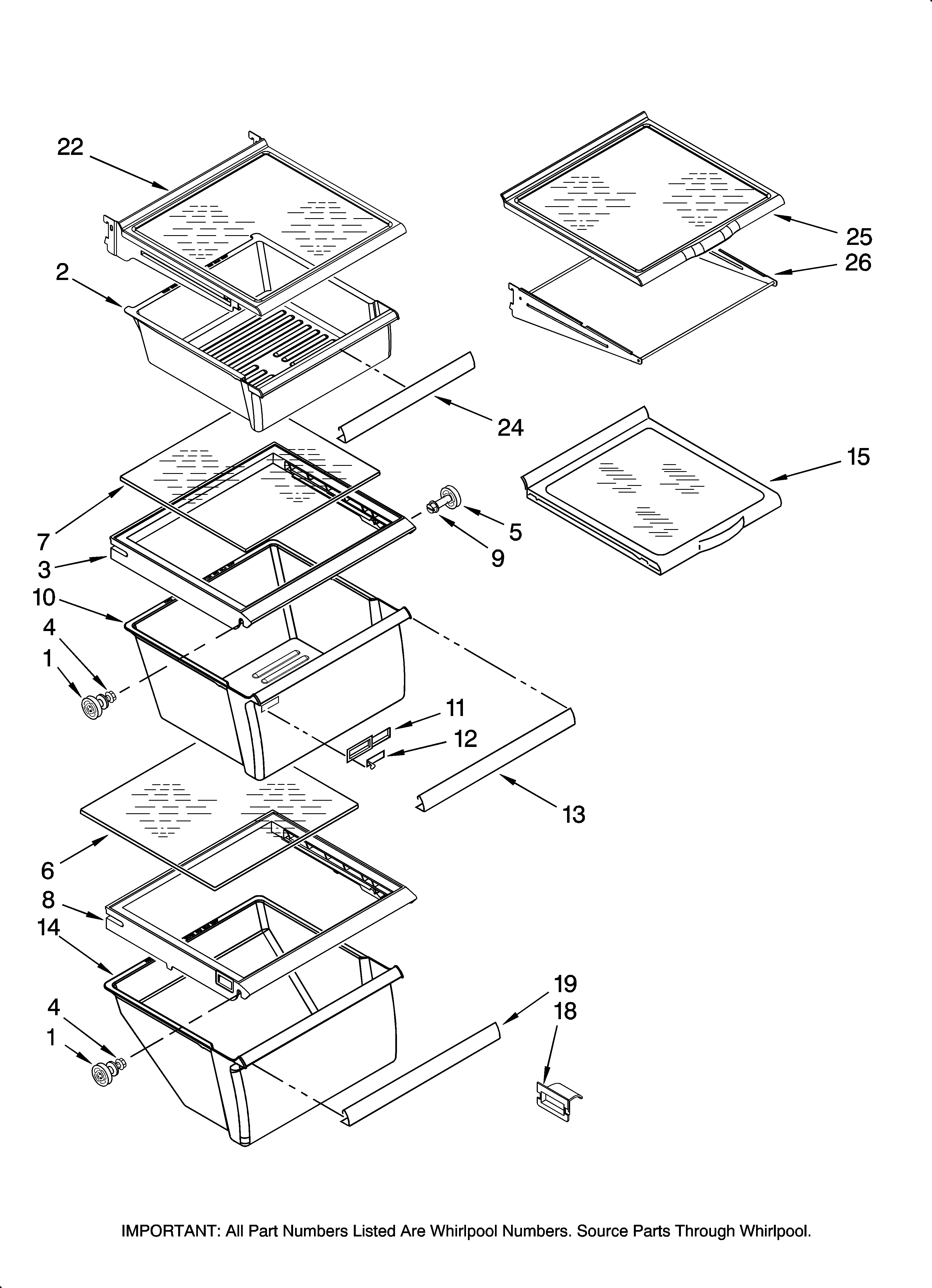Refrigerator shelf parts
