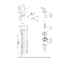 Maytag MSD2669KEB00 motor and ice container parts diagram