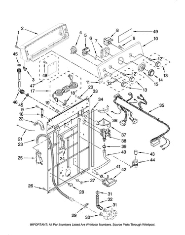 Controls and rear panel parts