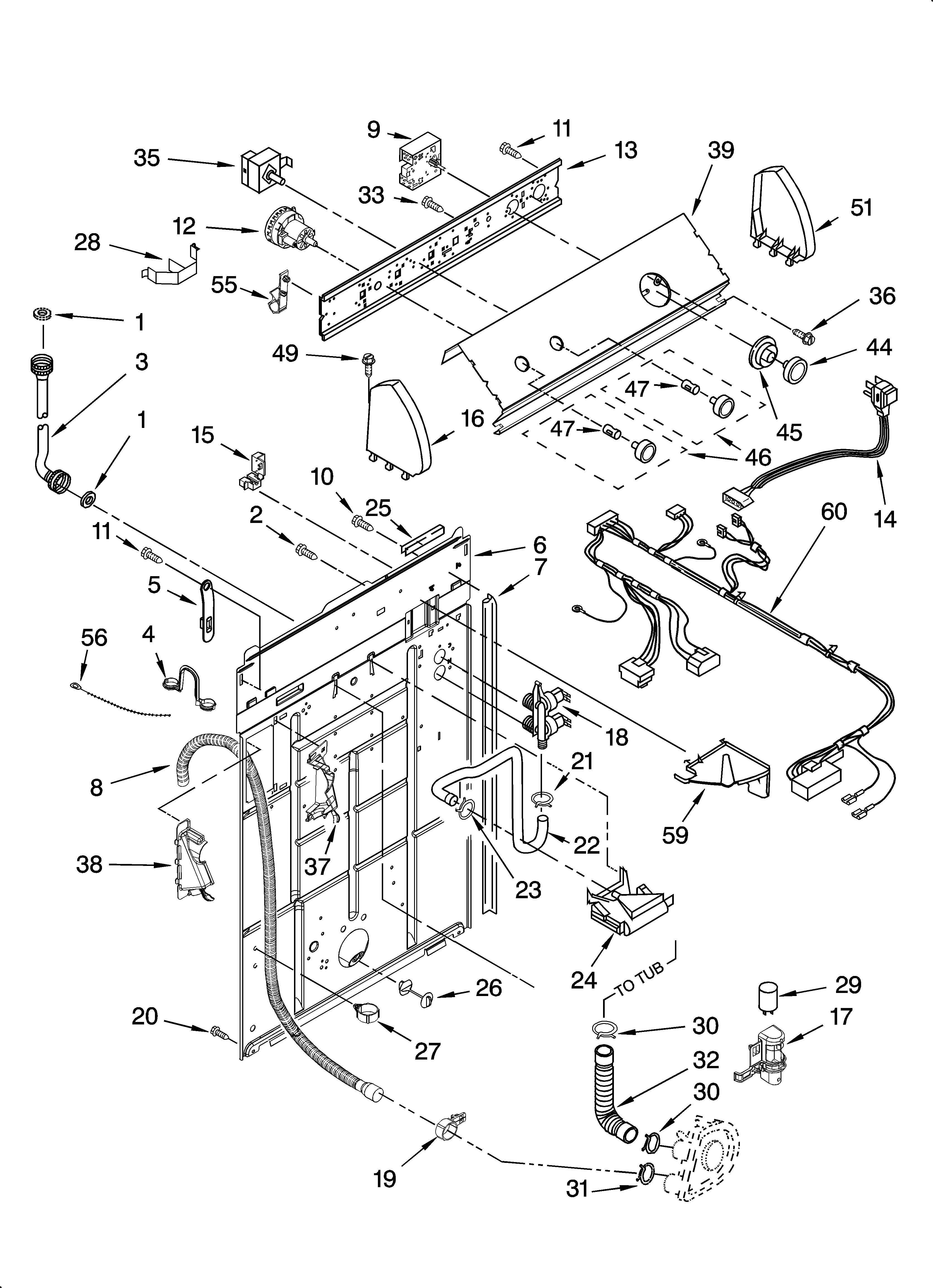 Controls and rear panel parts