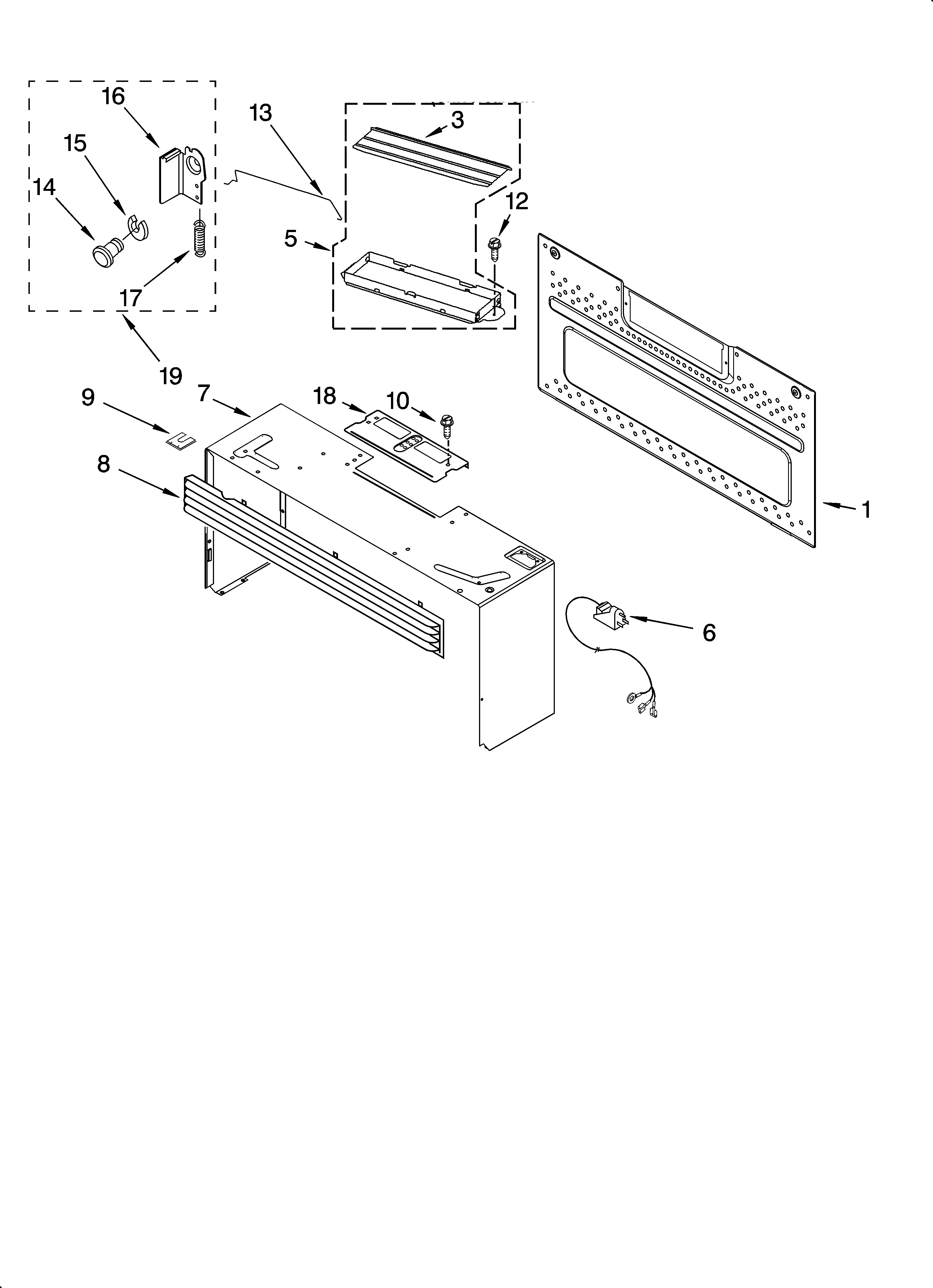 Cabinet and installation parts