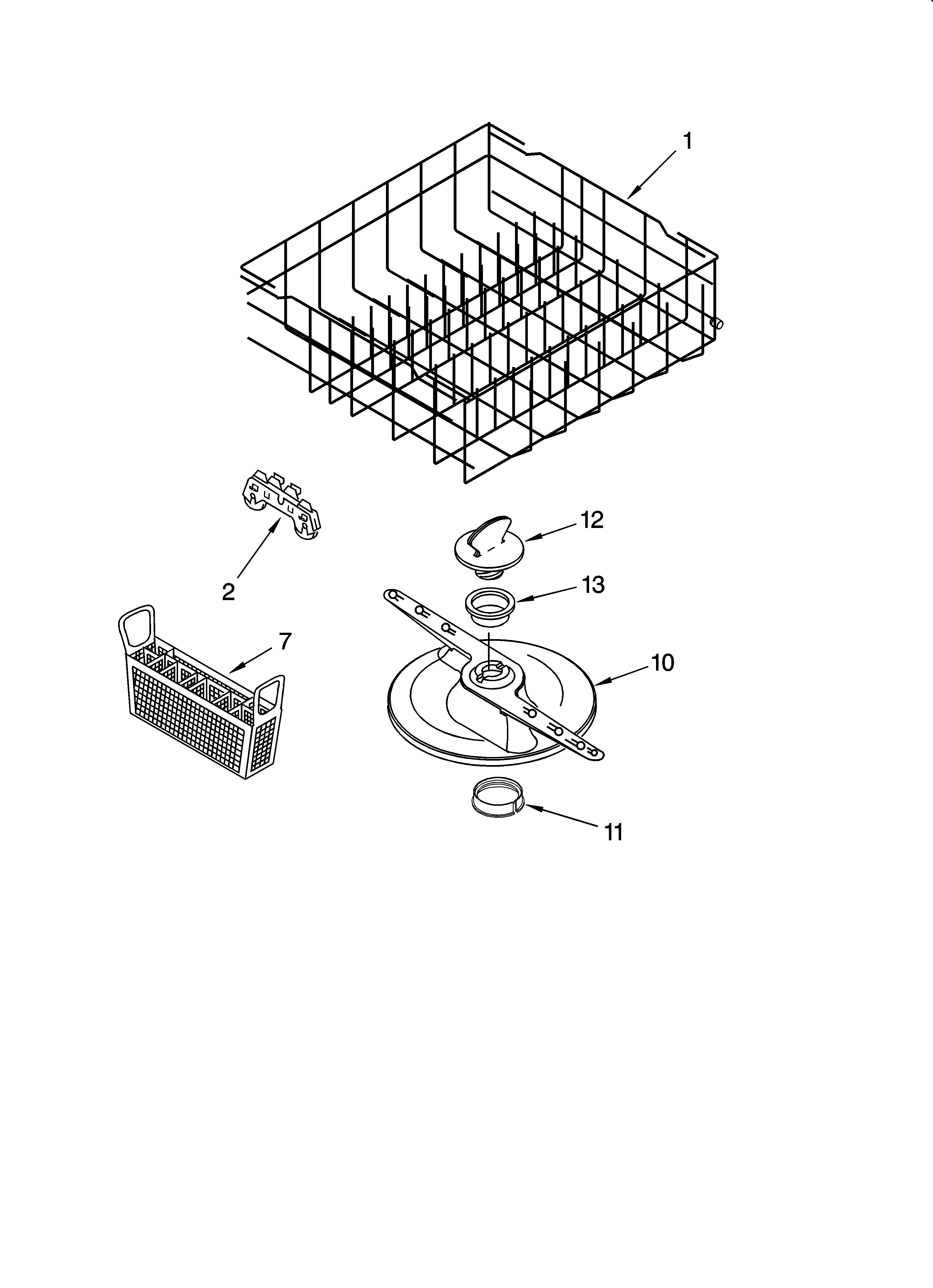 Lower dishrack parts, optional parts (not included)