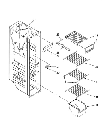Freezer liner parts