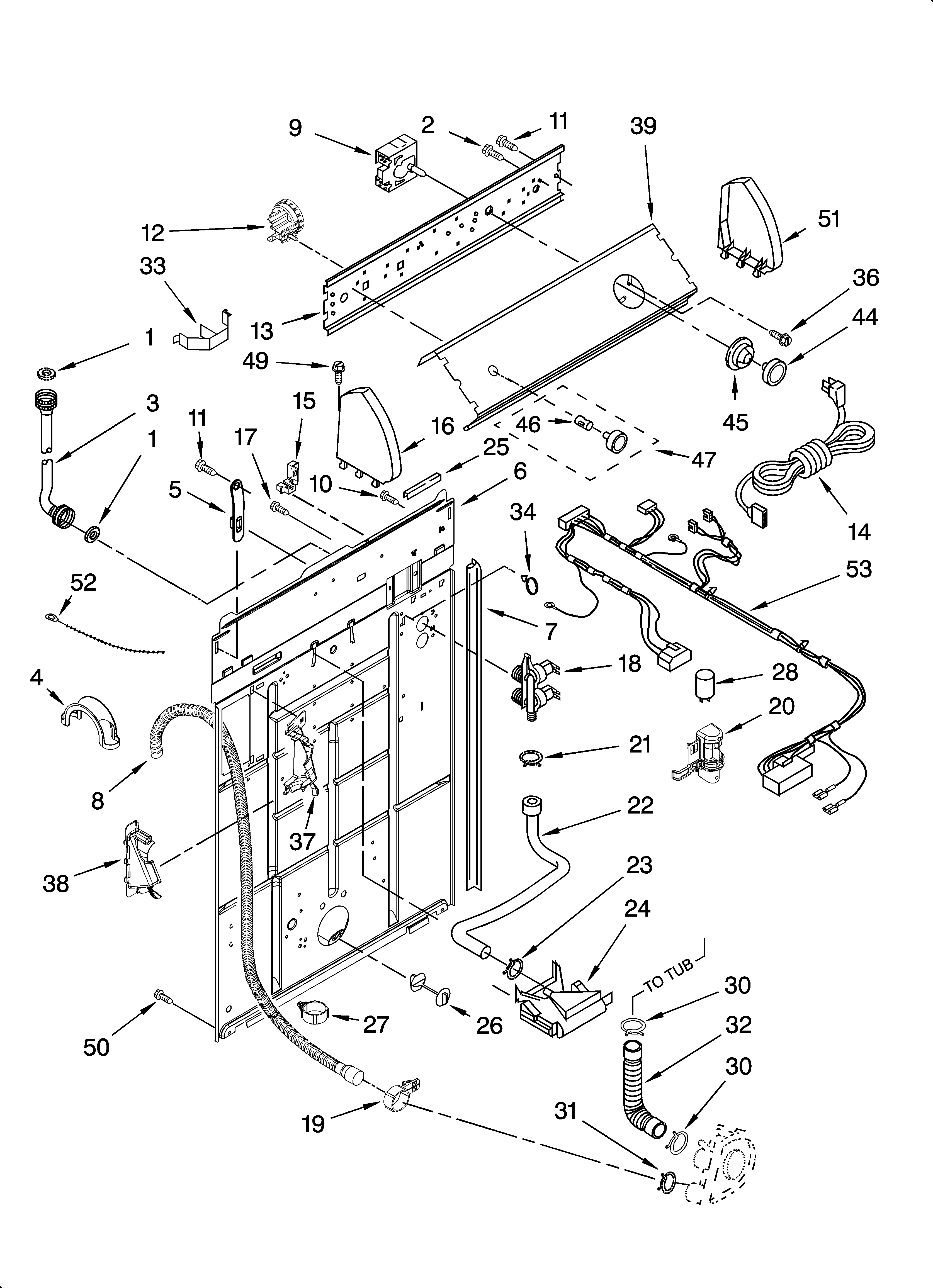 Controls and rear panel parts