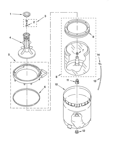 Agitator, basket and tub parts