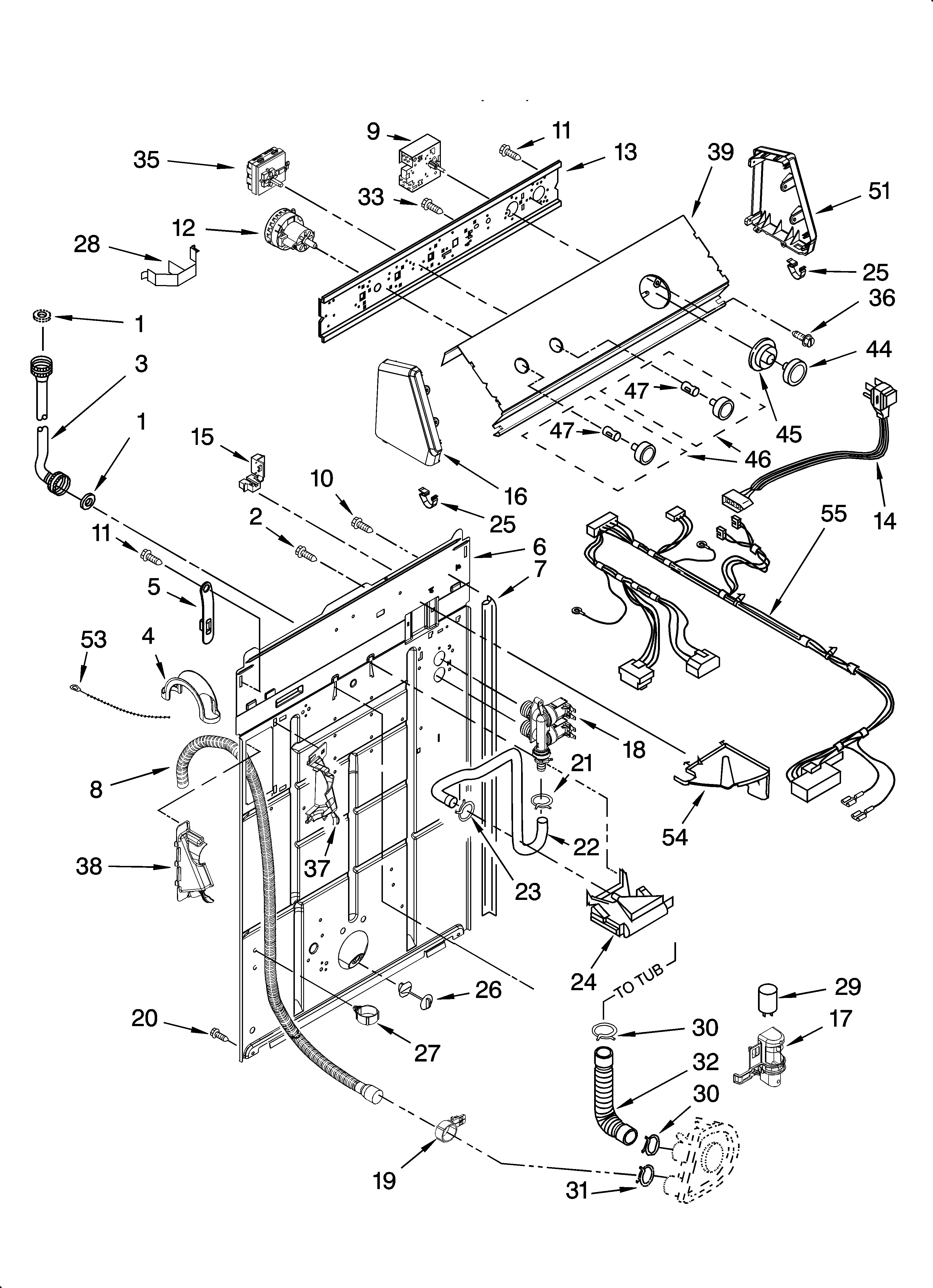 Controls and rear panel parts