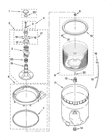 Agitator, basket and tub parts