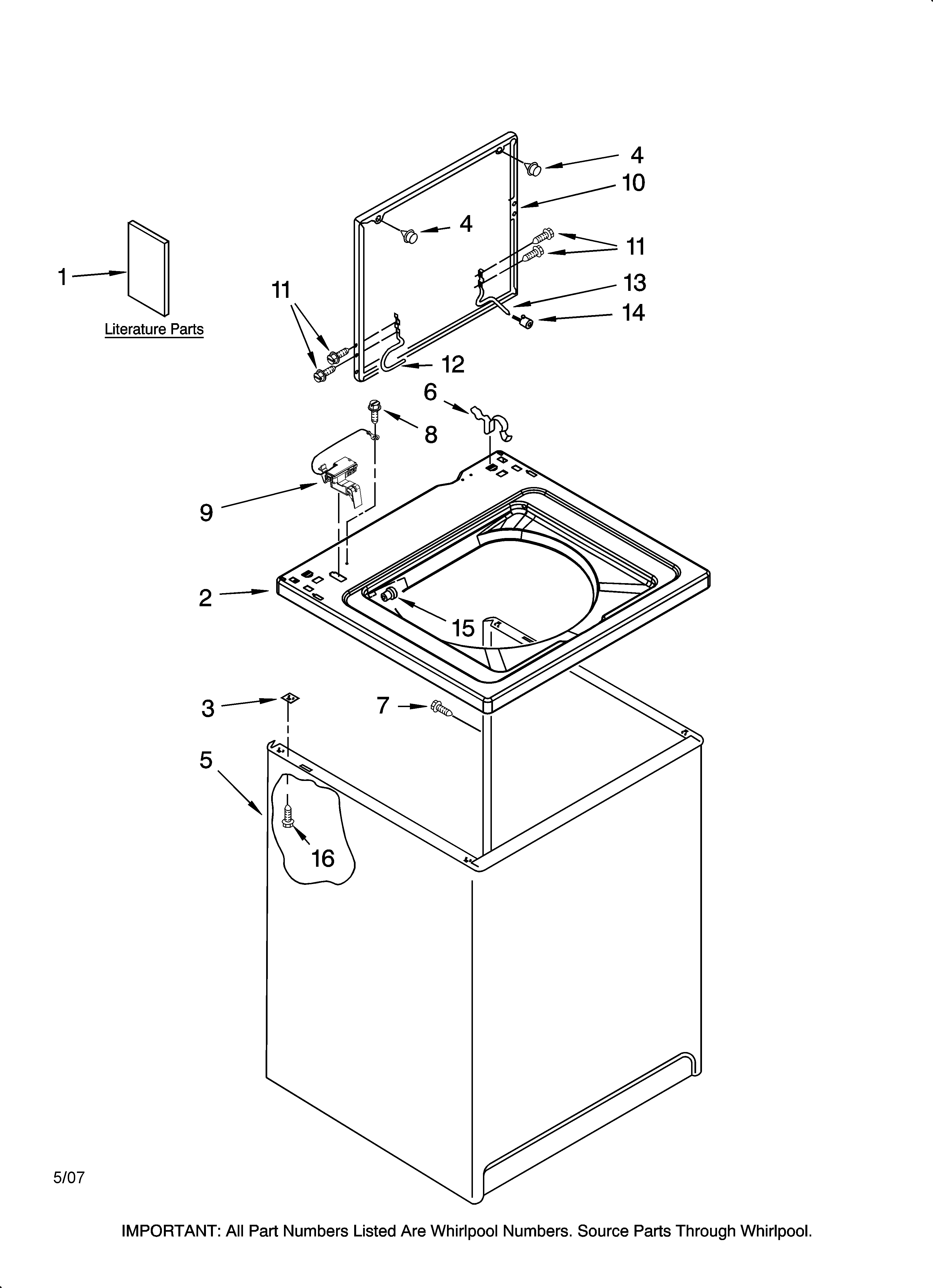 Top and cabinet parts