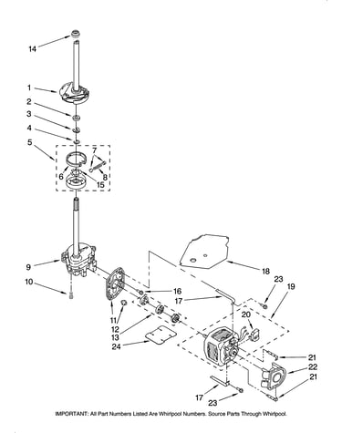 Brake, clutch, gearcase, motor and pump parts