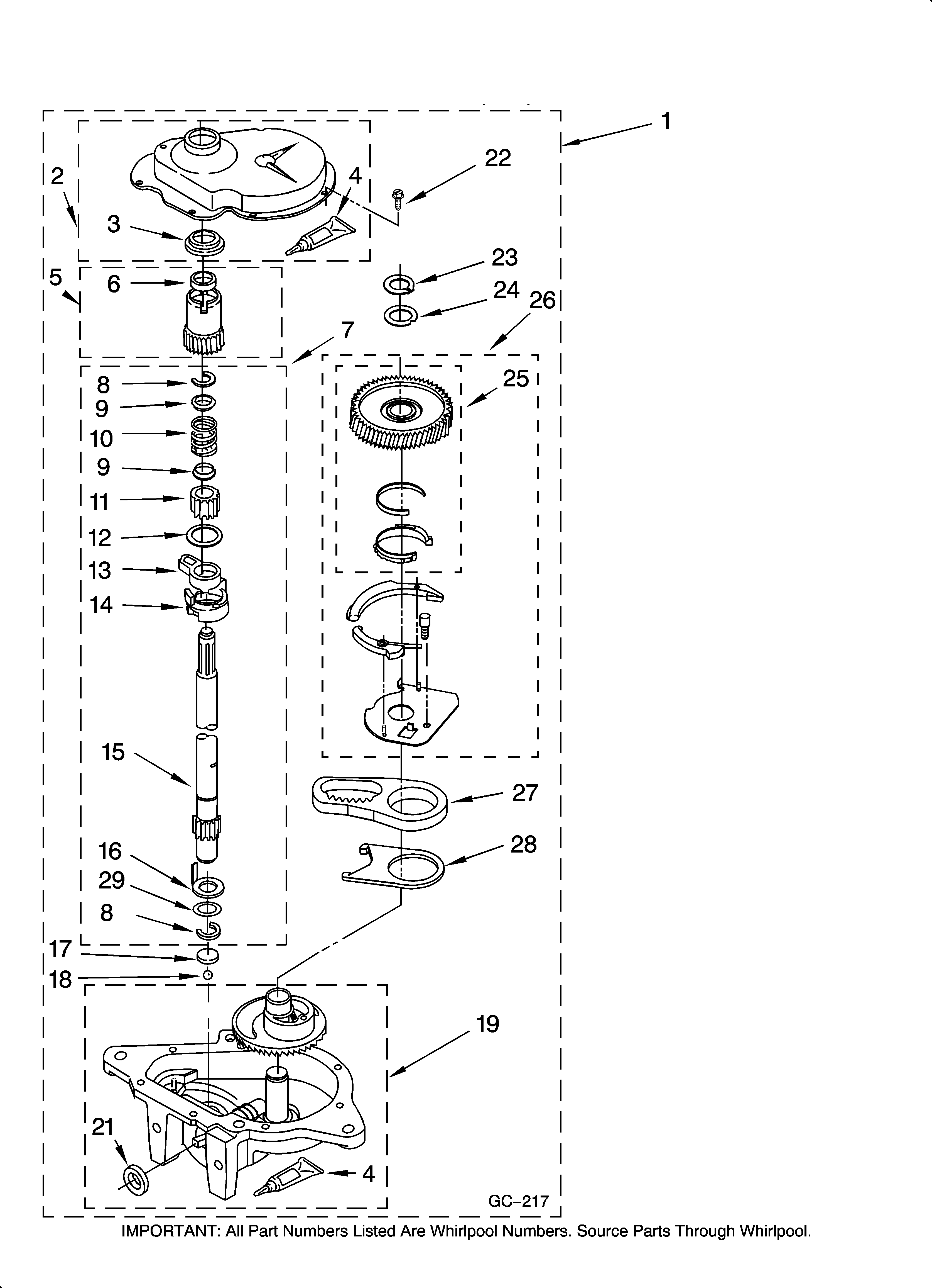 GEARCASE PARTS, OPTIONAL PARTS (NOT INCLUDED)