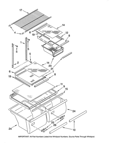 Shelf parts, optional parts (not included)