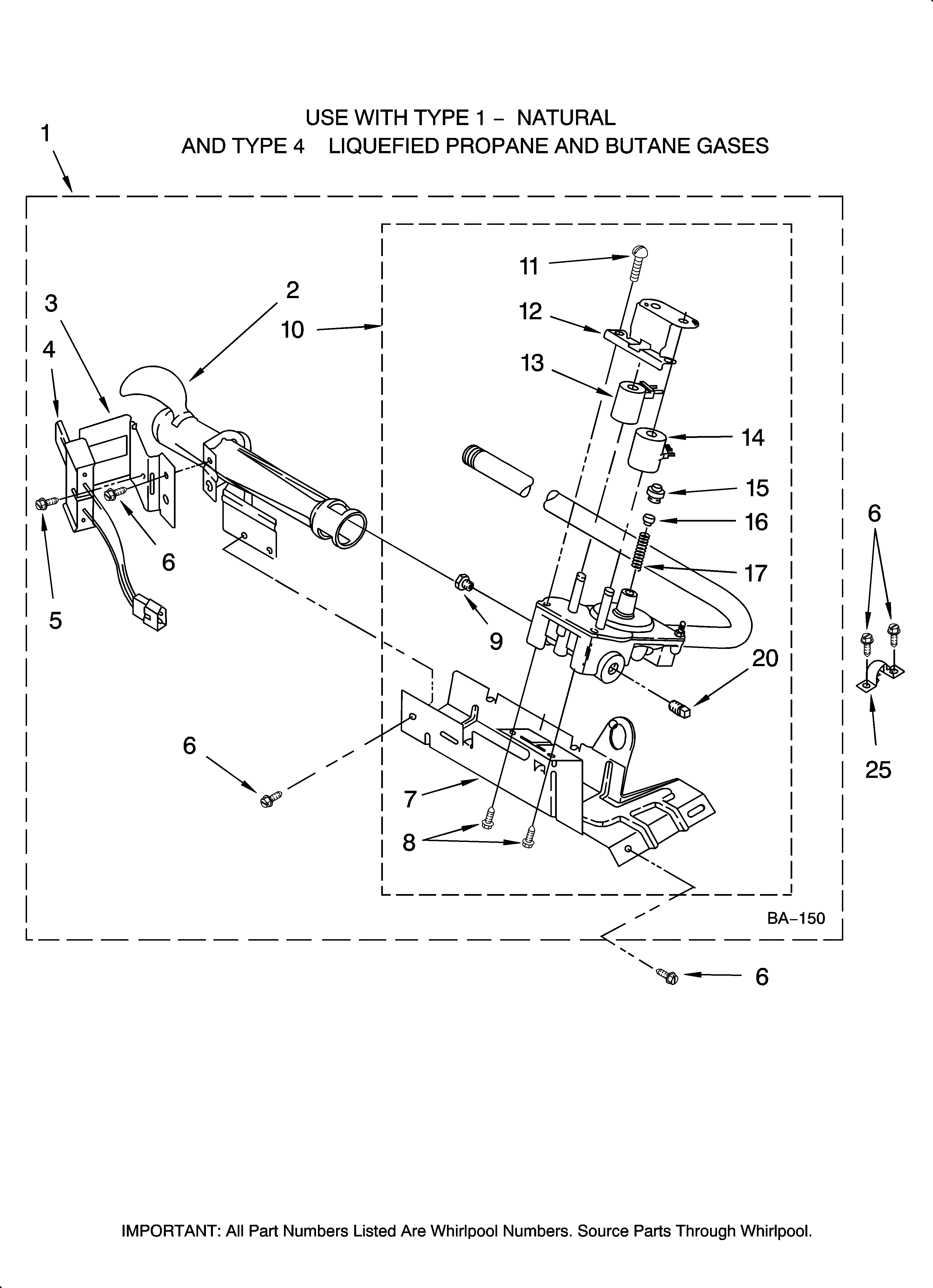 8318272 BURNER ASSEMBLY, OPTIONAL PARTS (NOT INCLUDED)