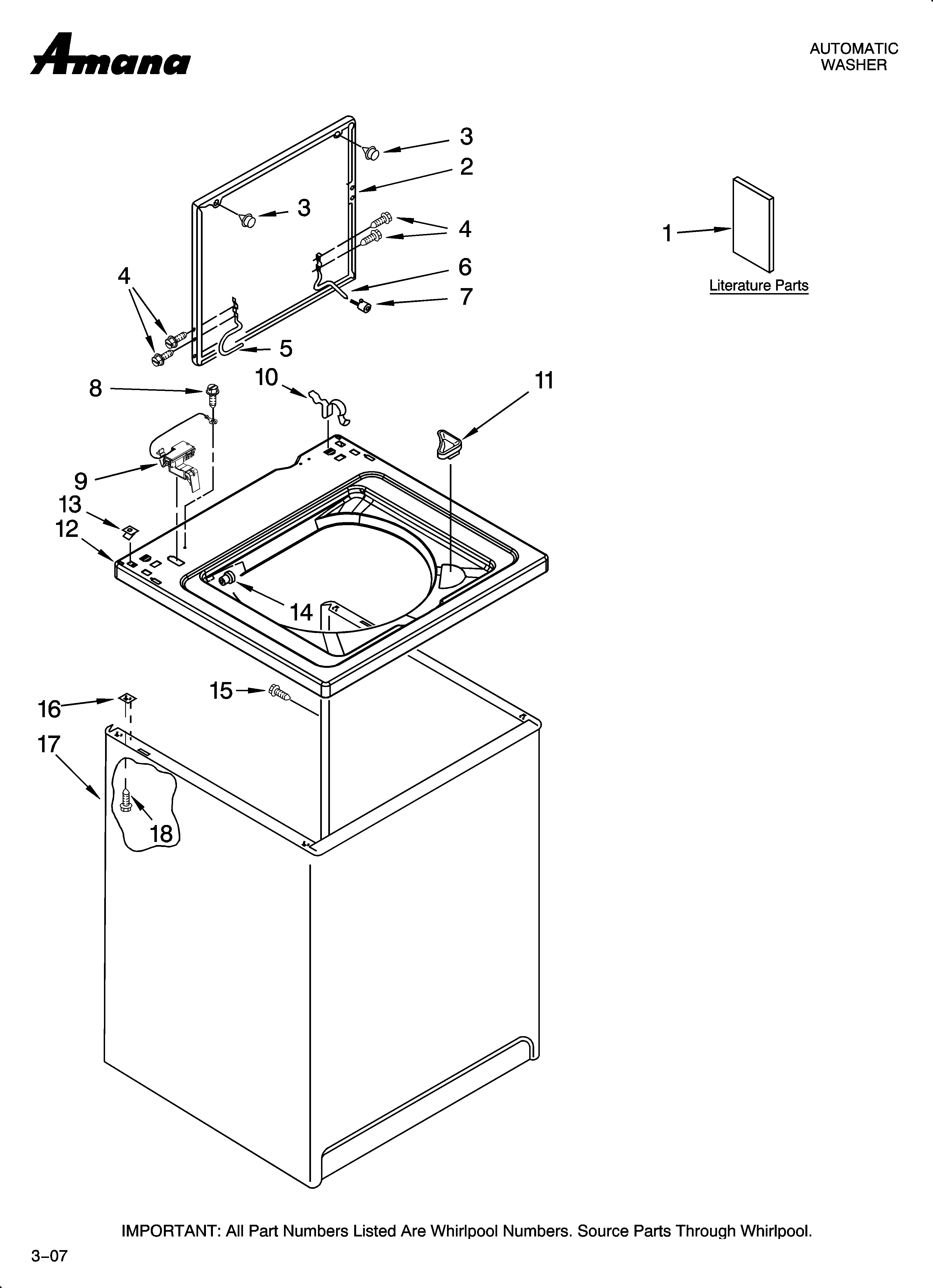 Top and cabinet parts