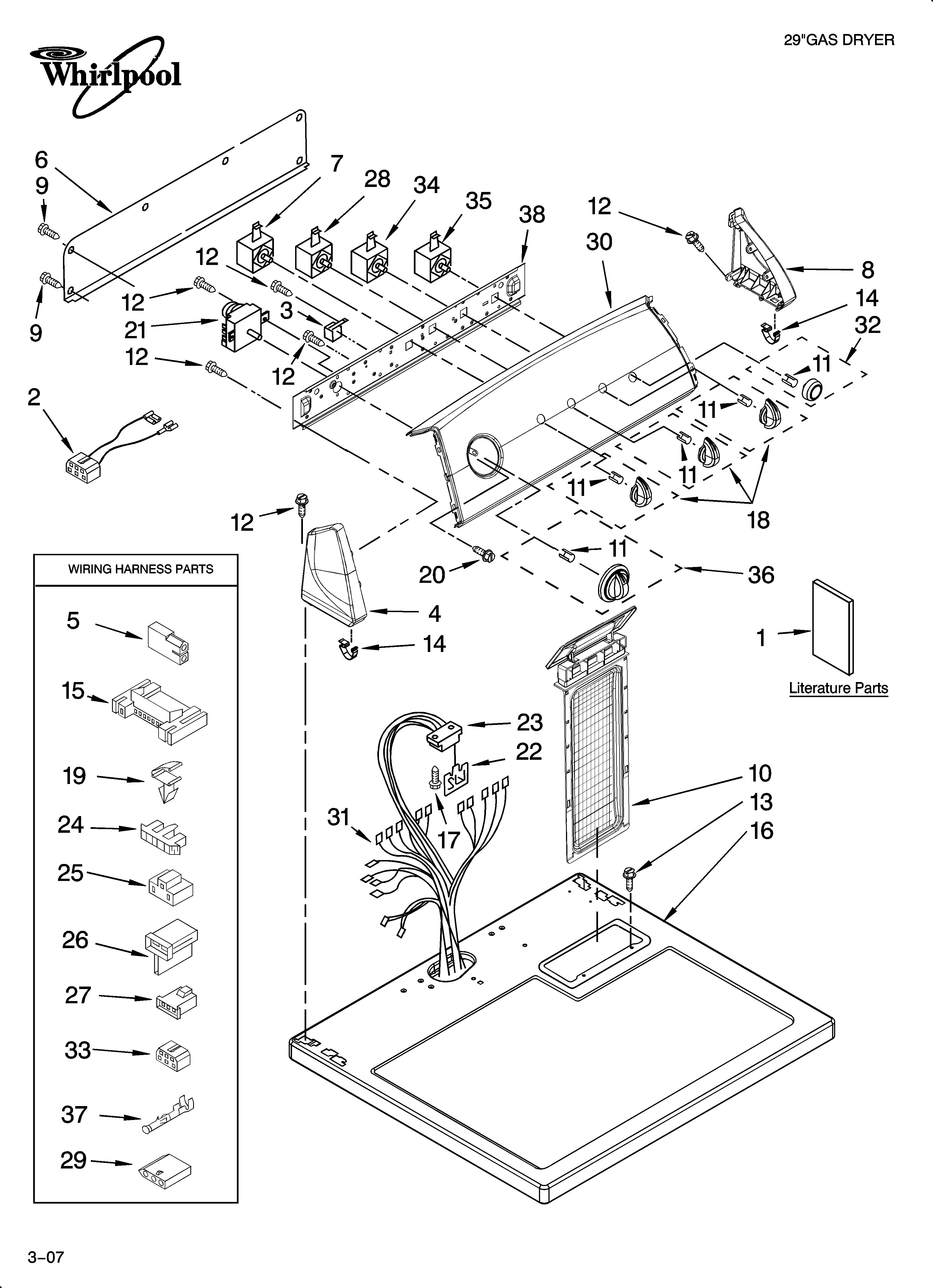 Top and console parts