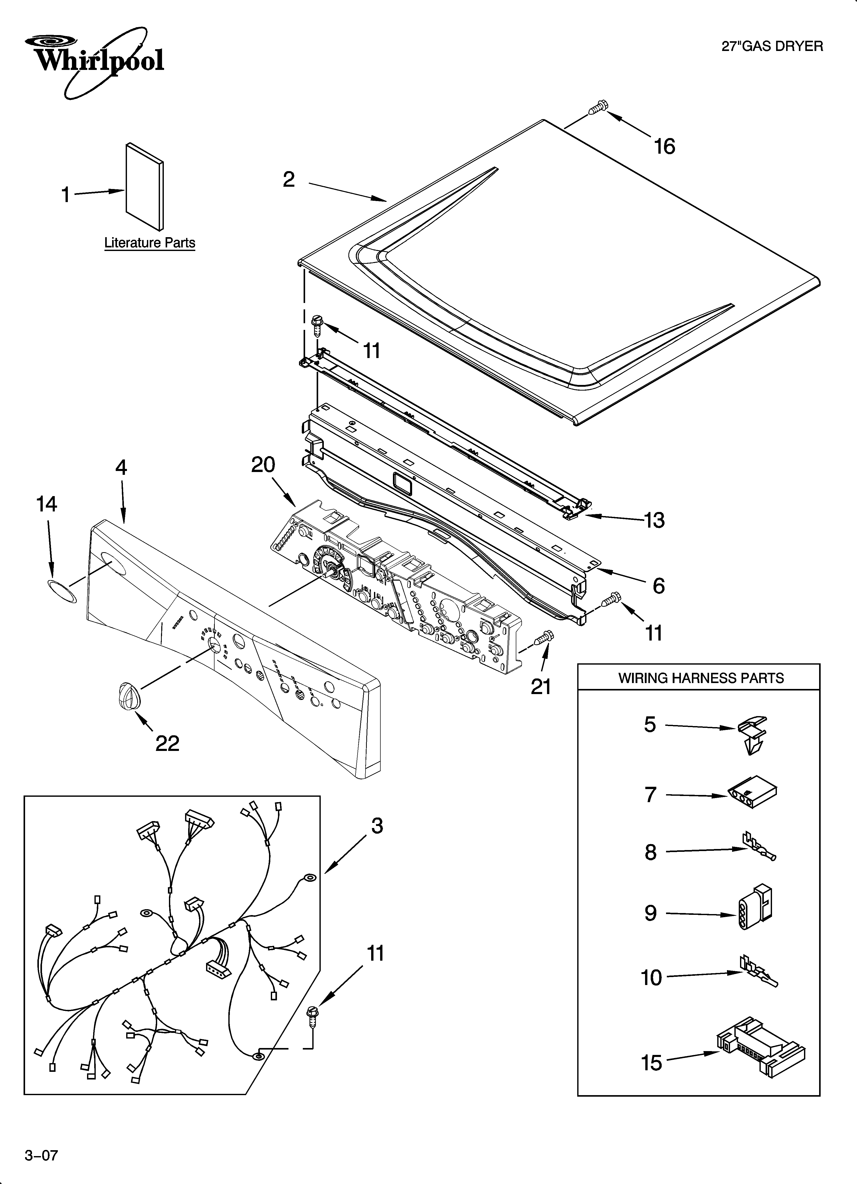 Top and console parts