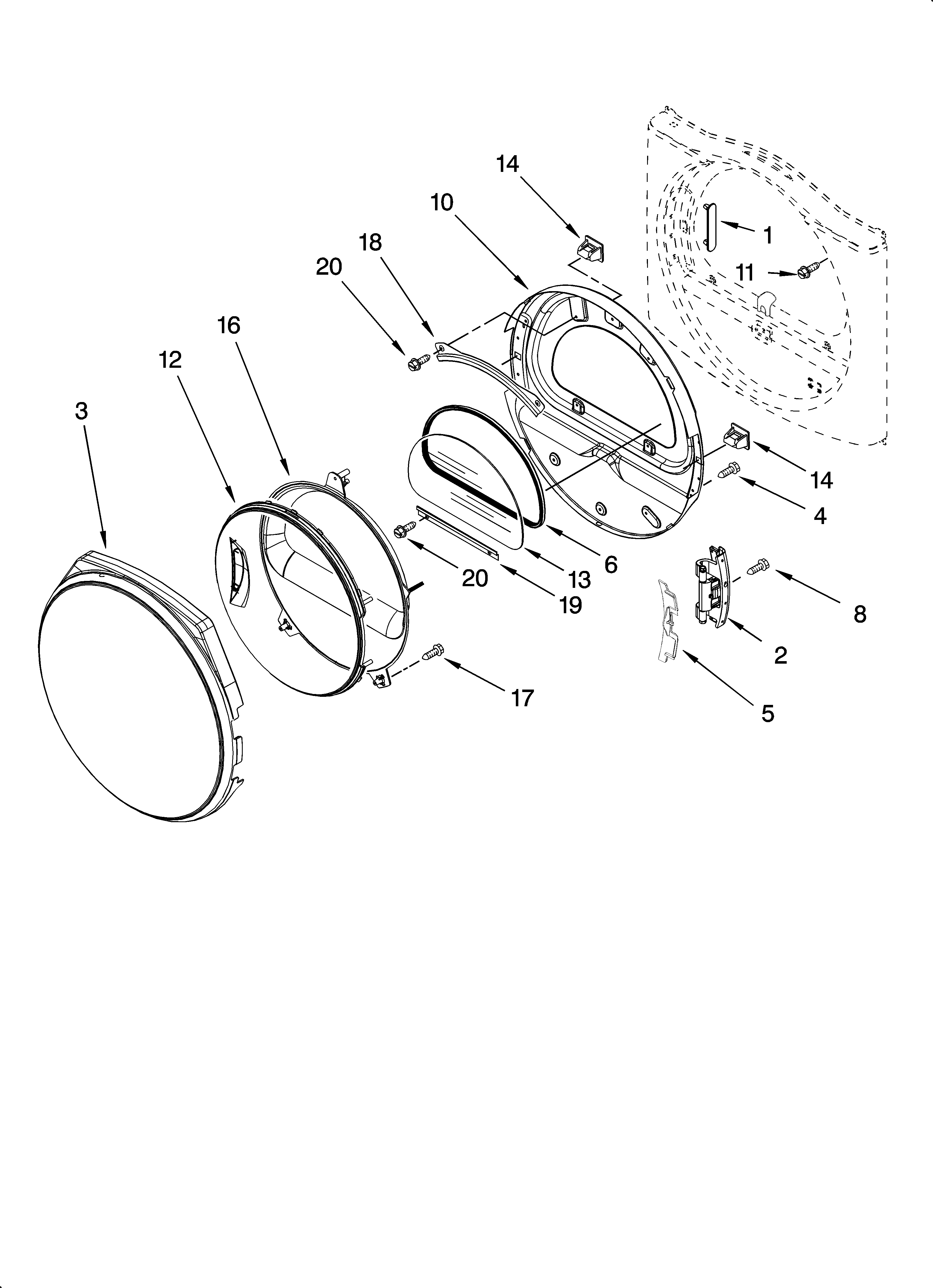 Door parts, optional parts (not included)
