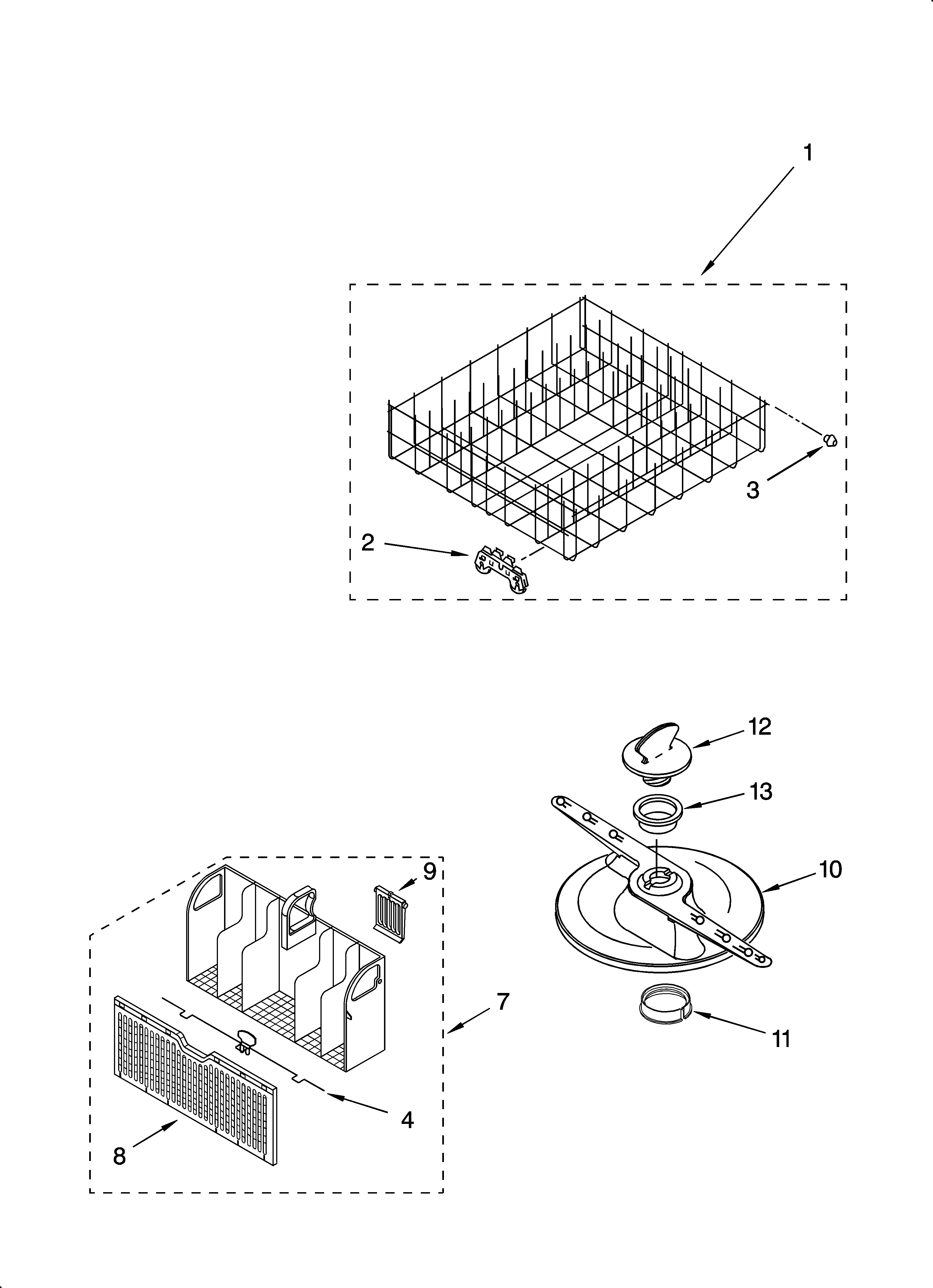 Lower dishrack parts